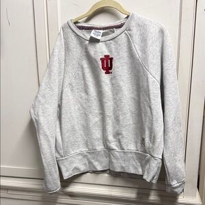 Gray Women's Sweater with Red Logo